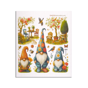 Eco-Friendly Swedish Dishcloths - Gnomes with Birds (Paper Towel Replacement)