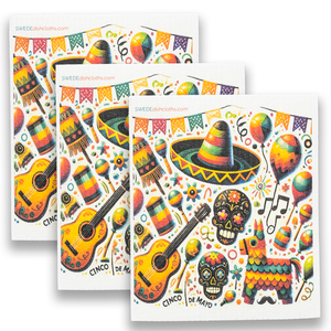 Eco-Friendly Swedish Dishcloths - Cinco de Mayo Set of 3 (Paper Towel Replacements)