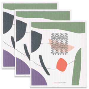 Eco-Friendly Swedish Dishcloths - Abstract B Set of 3 (Paper Towel Replacements) - SWEDEdishcloths.com