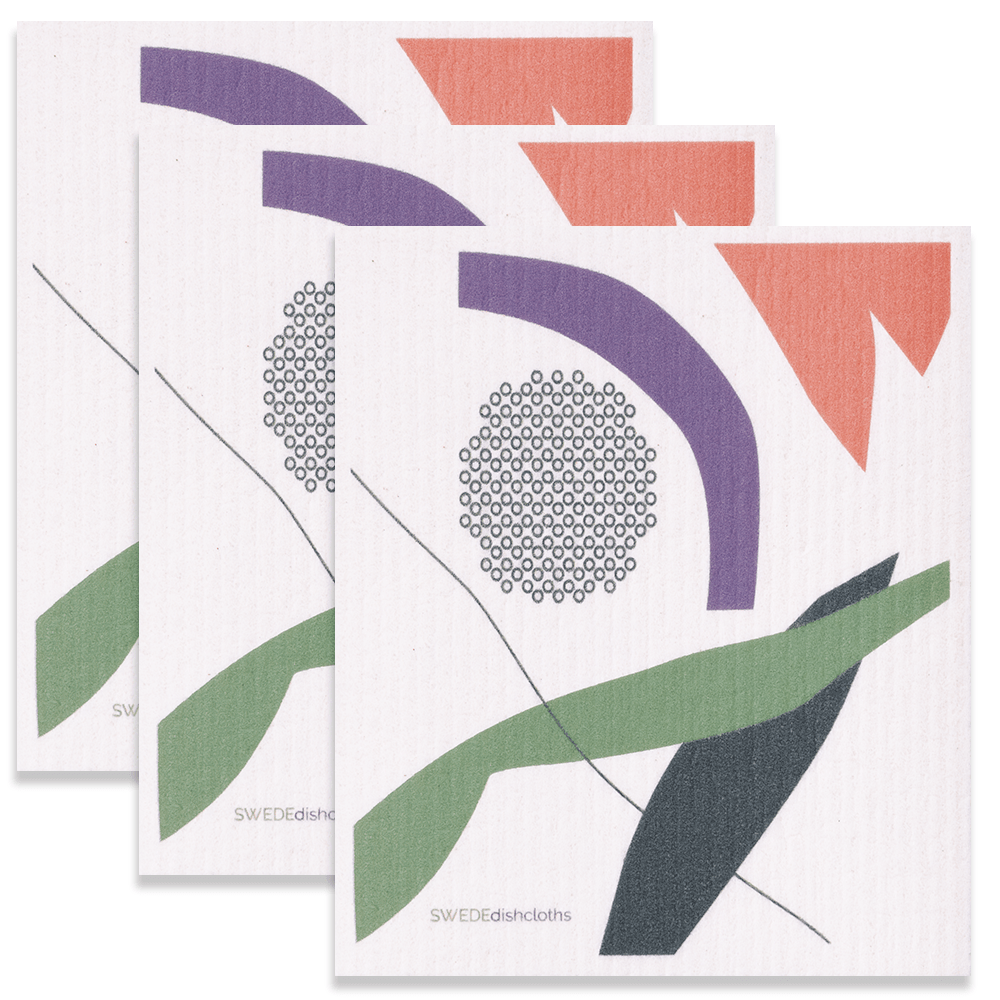Eco-Friendly Swedish Dishcloths - Abstract C Set of 3 (Paper Towel Replacements) - SWEDEdishcloths.com