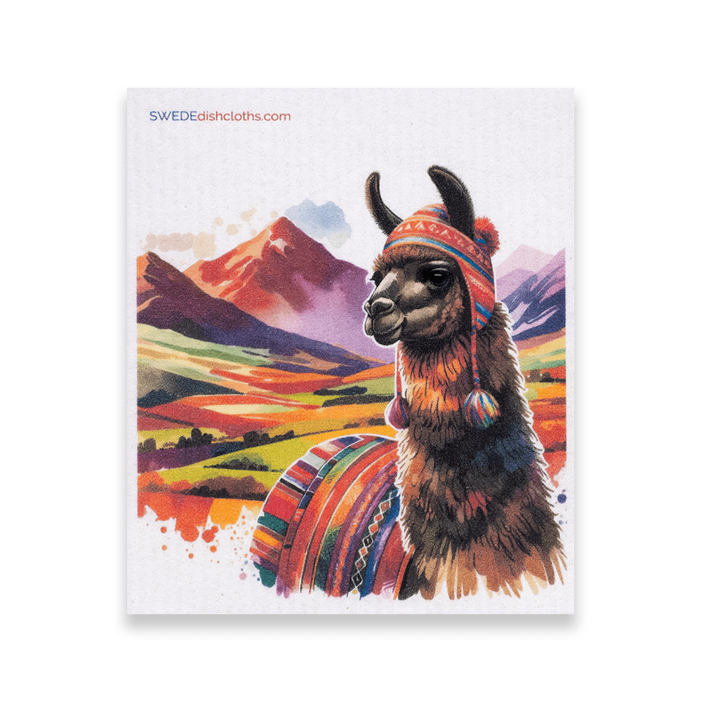 Eco-Friendly Swedish Dishcloths - Brown Llama (Paper Towel Replacement) - SWEDEdishcloths.com