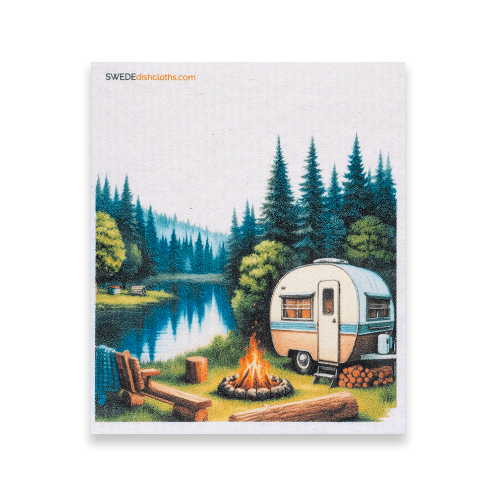 Eco-Friendly Swedish Dishcloths - Camper and Fire (Paper Towel Replacement) - SWEDEdishcloths.com