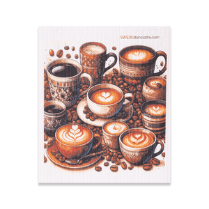 Eco-Friendly Swedish Dishcloths - Coffee and Beans (Paper Towel Replacement) - SWEDEdishcloths.com