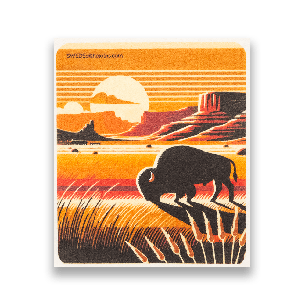 Eco-Friendly Swedish Dishcloths - Mixed Bison Set of 3 (Paper Towel Replacements, One of Each Design) - SWEDEdishcloths.com
