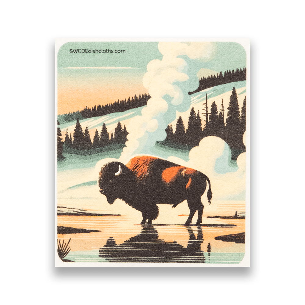 Eco-Friendly Swedish Dishcloths - Mixed Bison Set of 3 (Paper Towel Replacements, One of Each Design) - SWEDEdishcloths.com