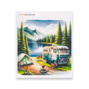 Eco-Friendly Swedish Dishcloths - Mixed Camping Set of 3 (Paper Towel Replacements, One of Each Design) - SWEDEdishcloths.com