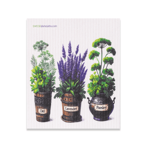 Eco-Friendly Swedish Dishcloths - Mixed Herbs Set of 3 (Paper Towel Replacements, One of Each Design) - SWEDEdishcloths.com