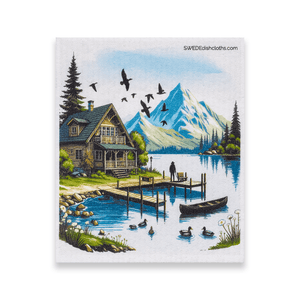 Eco-Friendly Swedish Dishcloths - Mixed Lake Set of 3 (Paper Towel Replacements, One of Each Design) - SWEDEdishcloths.com