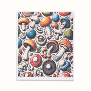 Eco-Friendly Swedish Dishcloths - Mixed Mushrooms Set of 3 (Paper Towel Replacements, One of Each Design) - SWEDEdishcloths.com