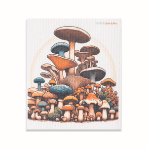 Eco-Friendly Swedish Dishcloths - Mixed Mushrooms Set of 3 (Paper Towel Replacements, One of Each Design) - SWEDEdishcloths.com