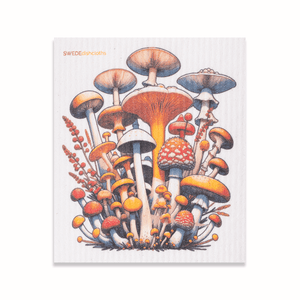Eco-Friendly Swedish Dishcloths - Mixed Mushrooms Set of 3 (Paper Towel Replacements, One of Each Design) - SWEDEdishcloths.com