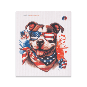 Eco-Friendly Swedish Dishcloths - Mixed Patriotic Dogs Set of 3 (Paper Towel Replacements, One of Each Design) - SWEDEdishcloths.com