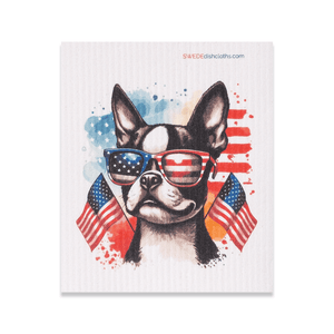 Eco-Friendly Swedish Dishcloths - Mixed Patriotic Dogs Set of 3 (Paper Towel Replacements, One of Each Design) - SWEDEdishcloths.com