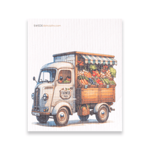 Eco-Friendly Swedish Dishcloths - Mixed Produce Trucks Set of 3 (Paper Towel Replacements, One of Each Design) - SWEDEdishcloths.com