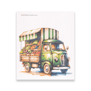 Eco-Friendly Swedish Dishcloths - Mixed Produce Trucks Set of 3 (Paper Towel Replacements, One of Each Design) - SWEDEdishcloths.com