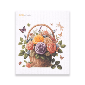 Eco-Friendly Swedish Dishcloths - Mixed Roses Set of 3 (Paper Towel Replacements, One of Each Design) - SWEDEdishcloths.com
