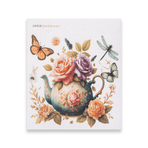 Eco-Friendly Swedish Dishcloths - Mixed Roses Set of 3 (Paper Towel Replacements, One of Each Design) - SWEDEdishcloths.com
