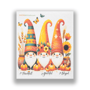 Eco-Friendly Swedish Dishcloths - Mixed Thanksgiving Gnomes set of 3 - SWEDEdishcloths.com