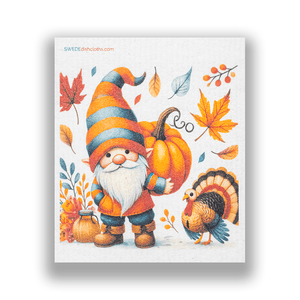 Eco-Friendly Swedish Dishcloths - Mixed Thanksgiving Gnomes set of 3 - SWEDEdishcloths.com