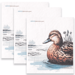 Eco-Friendly Swedish Dishcloths - Mottled Duck Set of 3 (Paper Towel Replacements) - SWEDEdishcloths.com