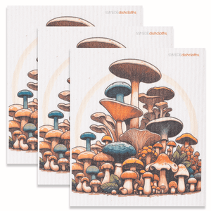 Eco-Friendly Swedish Dishcloths - Mushroom Arch Set of 3 (Paper Towel Replacements) - SWEDEdishcloths.com