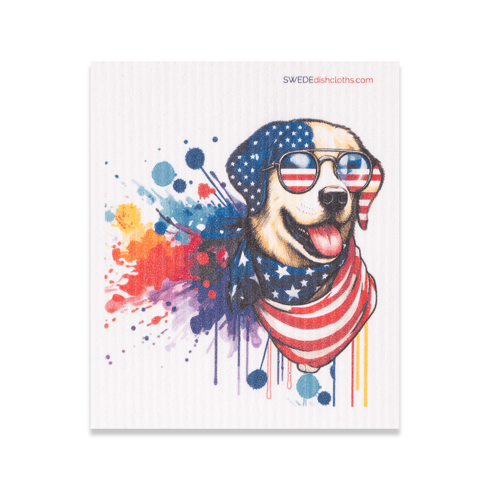 Eco-Friendly Swedish Dishcloths - Patriotic Lab (Paper Towel Replacement) - SWEDEdishcloths.com