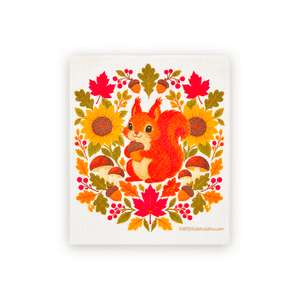 Eco-Friendly Swedish Dishcloths - Squirrel Fall 2026 (Paper Towel Replacement) - SWEDEdishcloths.com