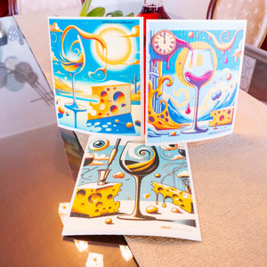 Eco-Friendly Swedish Dishcloths - Surreal Wine Clock Set of 3 (Paper Towel Replacements) - SWEDEdishcloths.com