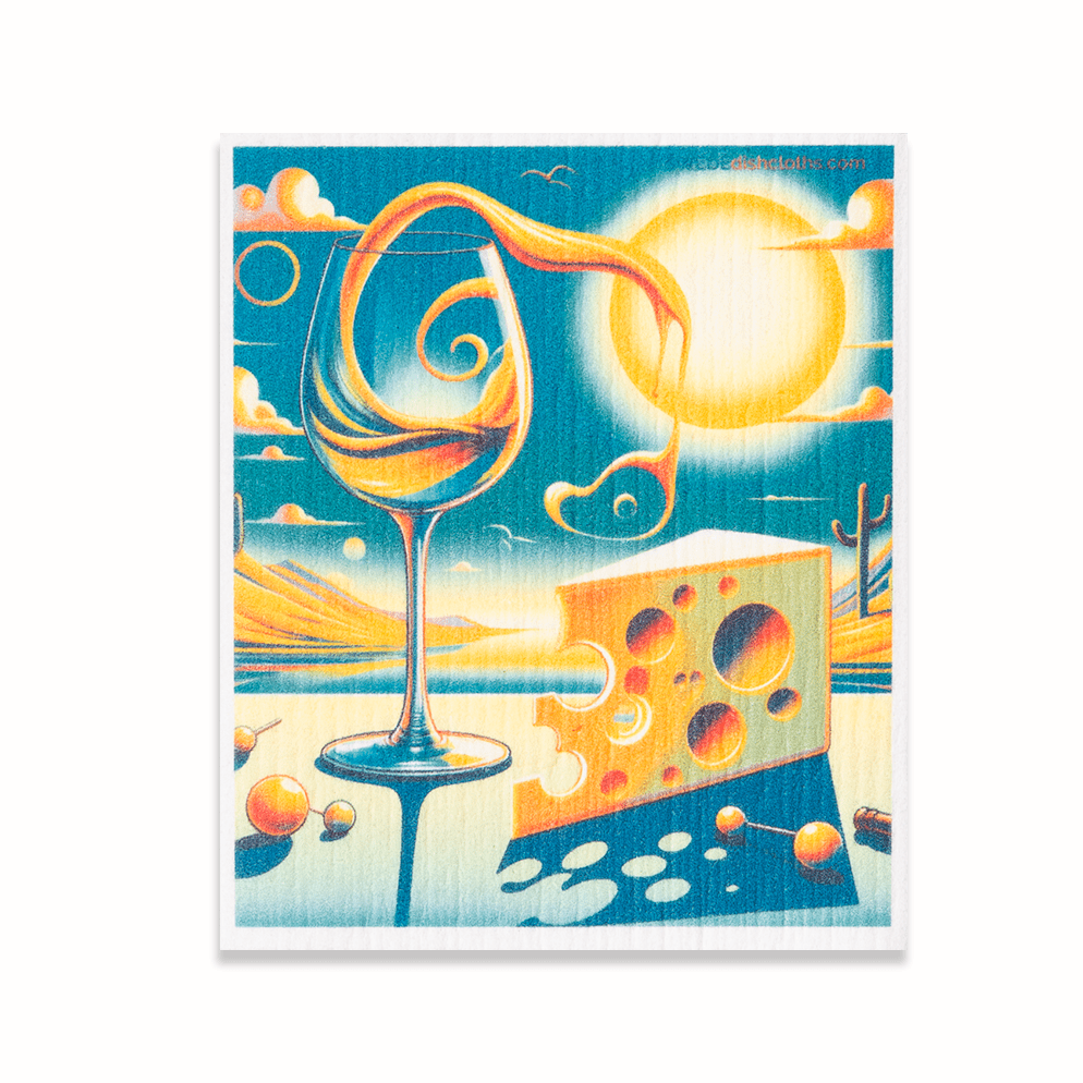 Eco-Friendly Swedish Dishcloths - Surreal Wine Sun (Paper Towel Replacement) - SWEDEdishcloths.com
