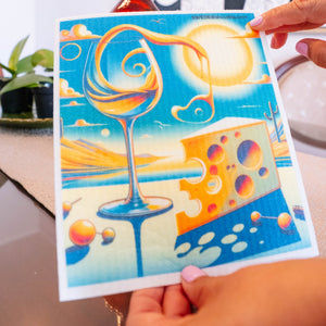 Eco-Friendly Swedish Dishcloths - Surreal Wine Sun Set of 3 (Paper Towel Replacements) - SWEDEdishcloths.com