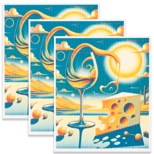 Eco-Friendly Swedish Dishcloths - Surreal Wine Sun Set of 3 (Paper Towel Replacements) - SWEDEdishcloths.com