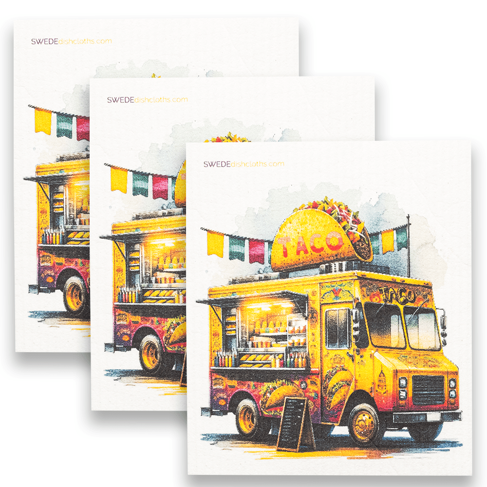 Eco-Friendly Swedish Dishcloths - Taco Truck Set of 3 (Paper Towel Replacements) - SWEDEdishcloths.com