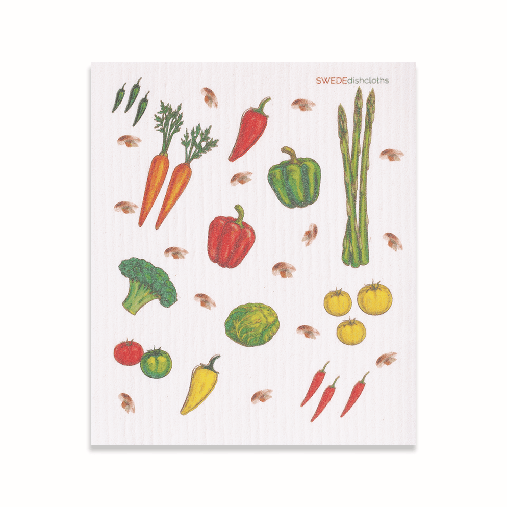 Eco-Friendly Swedish Dishcloths - Veggies A (Paper Towel Replacement) - SWEDEdishcloths.com