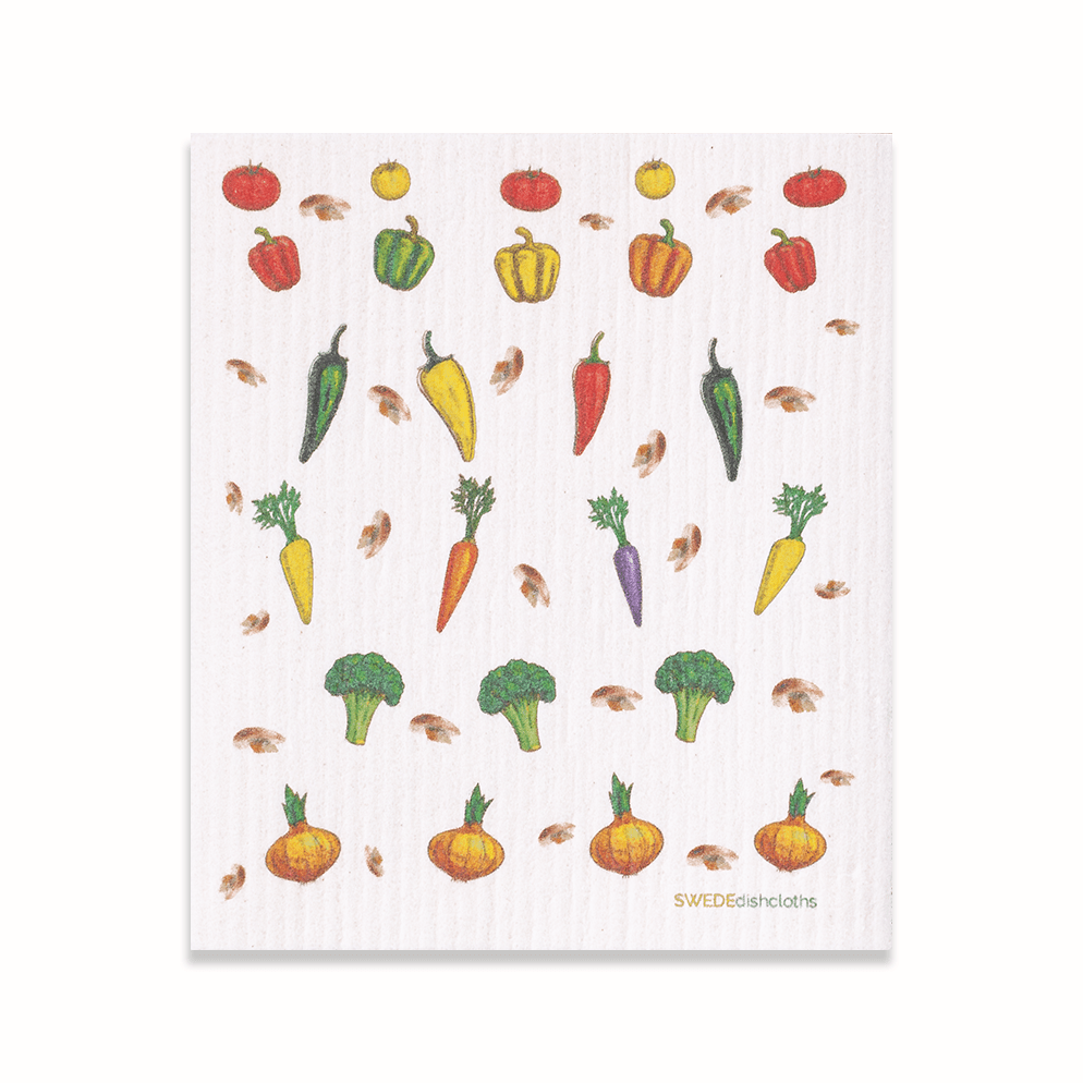 Eco-Friendly Swedish Dishcloths - Veggies B (Paper Towel Replacement) - SWEDEdishcloths.com