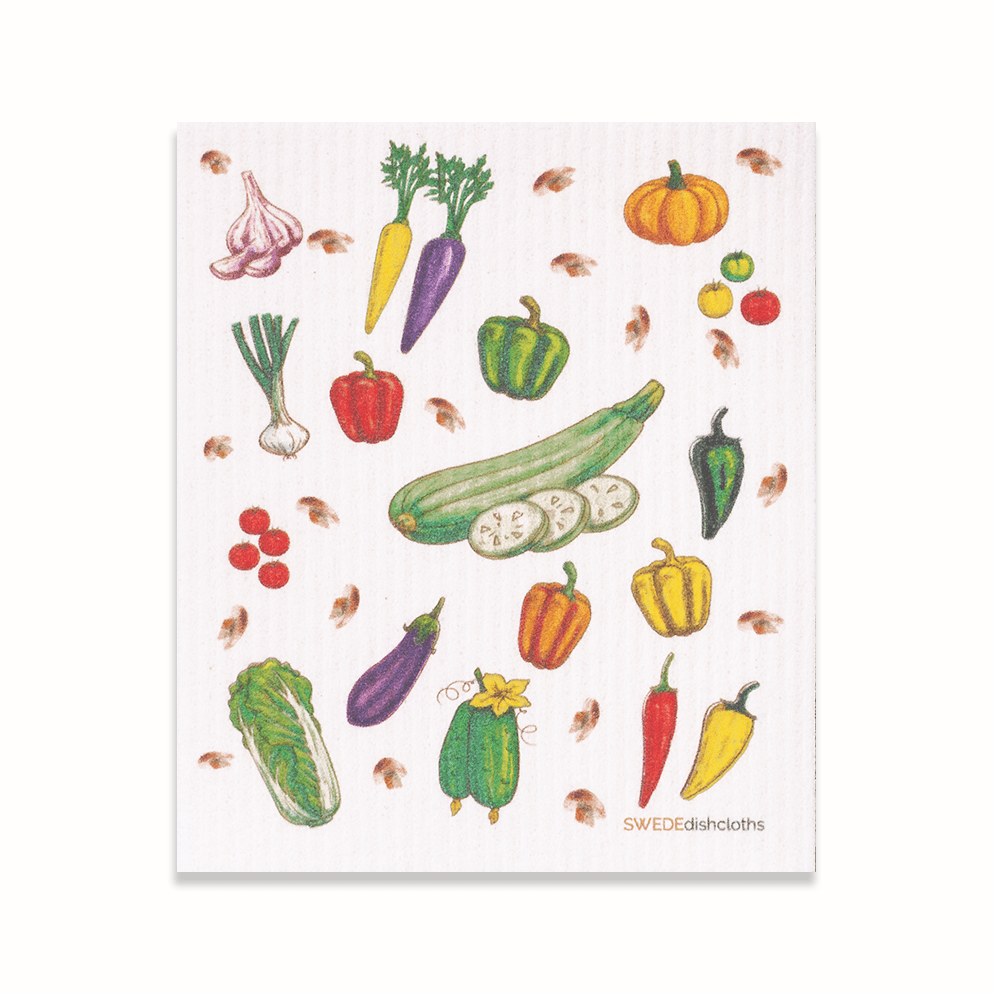 Eco-Friendly Swedish Dishcloths - Veggies C (Paper Towel Replacement) - SWEDEdishcloths.com