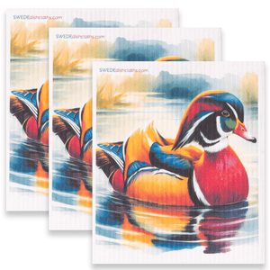 Eco-Friendly Swedish Dishcloths - Wood Duck Set of 3 (Paper Towel Replacements) - SWEDEdishcloths.com