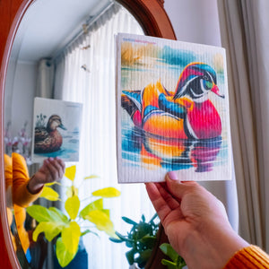 Eco-Friendly Swedish Dishcloths - Wood Duck Set of 3 (Paper Towel Replacements) - SWEDEdishcloths.com