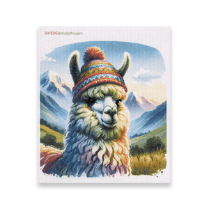 Eco-Friendly Swedish Dishcloths - Yellow Llama (Paper Towel Replacement) - SWEDEdishcloths.com