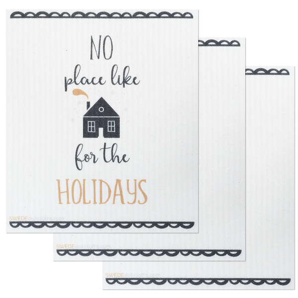 Home for the Holidays Set of 3 (One of each design) Paper Towel Replacements | Swededishcloths