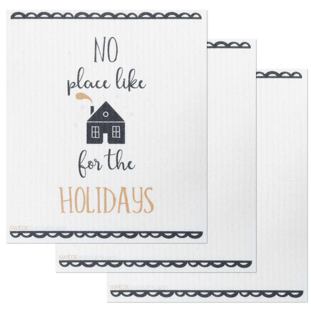 Home for the Holidays Set of 3 (One of each design) Paper Towel Replacements | Swededishcloths - SWEDEdishcloths.com