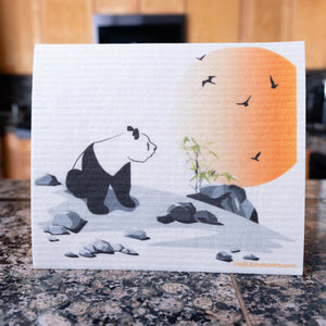 Panda and Birds Set of 3 Paper Towel Replacements | Swededishcloths eco-friendly compostable swedishdishcloths - SWEDEdishcloths.com