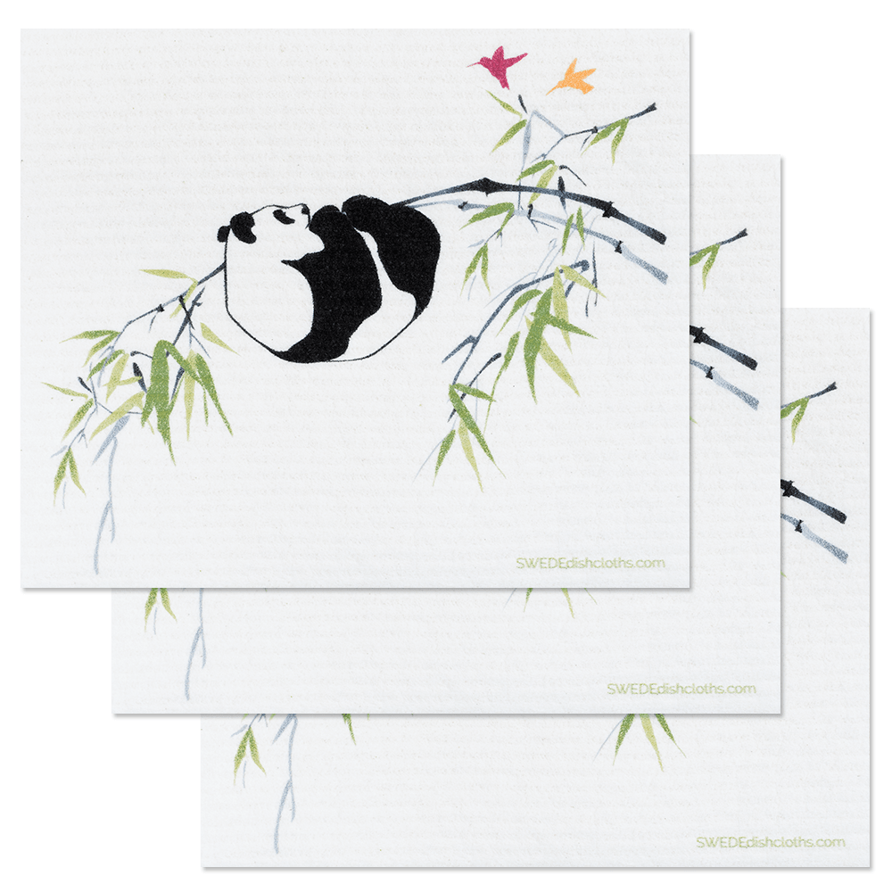 Panda in Tree Set of 3 Paper Towel Replacements | Swededishcloths - SWEDEdishcloths.com