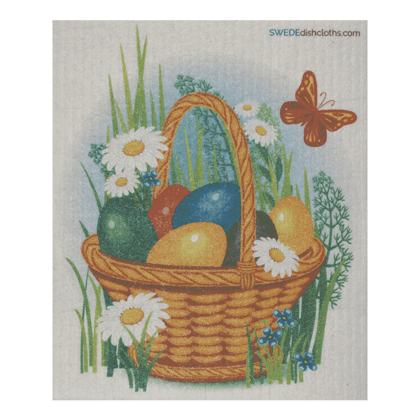 Easter Basket One Swedish Dishcloth