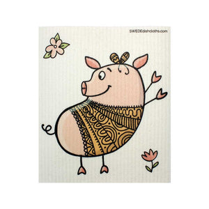 Dancing Pig One cloth Swedish Dishcloths | ECO Friendly Absorbent Cleaning Cloth
