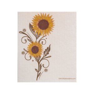 Mixed Sunflowers Set of 4 Swedish Dishcloths (One of each design)