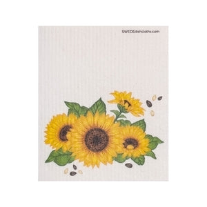 Swedish Dishcloth (Mixed Sunflowers) Set of 4 (One of each design) Paper Towel Replacements | Swededishcloths