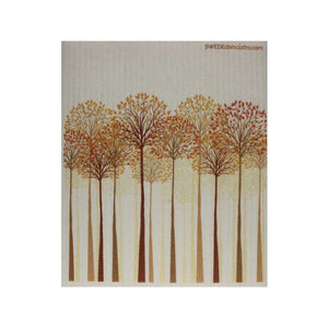 Swedish Dishcloths "Tall Autumn Trees" One Dishcloth | ECO Friendly Reusable Absorbent Cleaning Cloth