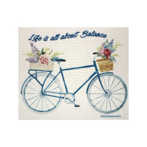 Swedish Dishcloths Bike Sayings Set of 3 cloths (one of each design)  Eco Friendly Absorbent Cleaning Cloth