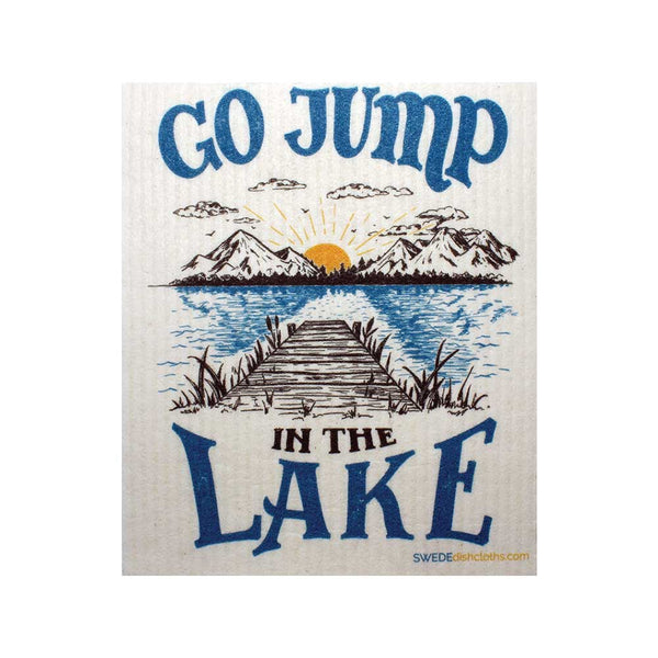 Swedish Dishcloths "Go Jump in the Lake" One Dishcloth | ECO Friendly Reusable Absorbent Cleaning Cloth