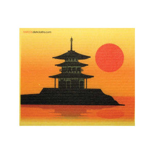 Pagoda Silhouette One cloth Swedish Dishcloths | ECO Friendly Absorbent Cleaning Cloth